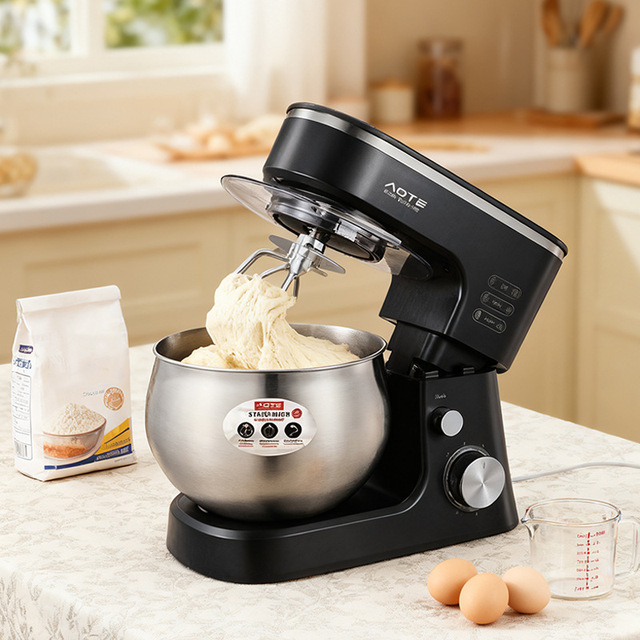 AOTE 6L Stainless Steel 3-Speed Electric Stand Mixer with Dough and Egg Beater for Household Use