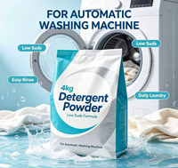 Lessive en poudre faiblement moussante 4kg, jusqu'à 20% de matière active, pour lave-linge automatique, vente en gros en vrac