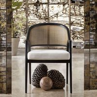 Fauteuil d'angle moderne en bois massif de style nordique français de qualité supérieure, chaise de salle à manger individuelle chic