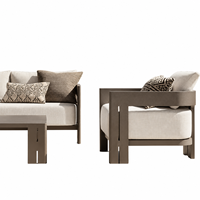 Outdoor-Garten-Terrassen-Sofa-Set mit Aluminiumrahmen, wasserdichtem Stoff, langlebigem Design, tragbar für Hotel- und Villennutzung, fitnes-freundlich