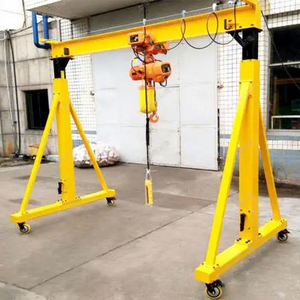 Gru a portale manuale con verricello, sollevatore portatile da 3 tonnellate, altezza regolabile, per officina, magazzino, movimentazione materiali industriali - Product Image 4
