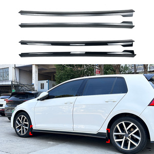 Amp-Z Side Skirt For Volkswagen Golf Mk7 7.5 2013-2019 Piano Black Carbon Fiber Texture Matte Finish - Product Image 1