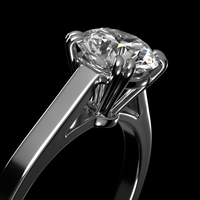 Bague de fiançailles solitaire en or massif 18 carats personnalisée avec diamant de laboratoire CVD/HPHT VVS certifié IGI, taille ronde 3 carats, bande large et plate
