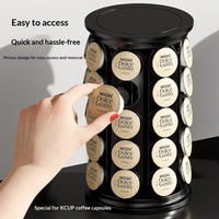 Organisateur de capsules rotatif à 360° exclusif transfrontalier avec logo personnalisé ; support pour 40 capsules de café, emballage en boîte couleur