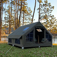 Tente gonflable haut de gamme améliorée de 12 m² en Oxford 300D, imperméable 3000 mm, 4 saisons, double porte, lanterneau, pour glamping familial et camping