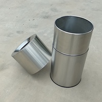 Poubelle Moderne Ronde en Métal Épaissi Grande Capacité Finition Acier Inoxydable Brossé pour Hall d'Hôtel Salles de Réunion Utilisation Intérieure/Extérieure