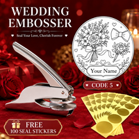 Timbres à embosser en métal personnalisés avec noms et motifs – pour le bureau, les cadeaux de mariage, les décorations de table et les embellissements d'invitations