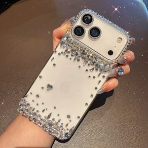 Coque de téléphone transparente effet diamant pour iPhone 17 Pro Max, luxe, brillante, dos transparent, vente en gros, usine, OEM, personnalisable - Product Image 4