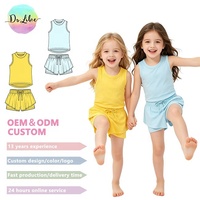 Ensemble deux pièces pour filles, débardeur sans manches et short, vêtements de tous les jours pour enfants