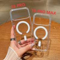 Étui de téléphone transparent de haute qualité avec charge sans fil pour iPhone 18 17 16 15 Pro Max, étui magnétique transparent pour téléphone portable