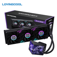 Boîtier PC LOVINGCOOL à double écran avec ventilateur de refroidissement liquide pour ordinateur, ventilateur ARGB 2500 tr/min pour refroidisseur d'eau de processeur et dissipateur thermique