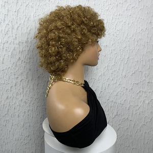 Vente directe usine – Perruque Lace Front ZunKe Bob Bang noire de 10 pouces, style <span class=keywords><strong>Jazz</strong></span>, pour femmes, fabriquée à la machine, cheveux brésiliens Remy, MOQ - Product Image 3