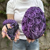 Dragon chinois SDD02 de 60 cm de long, imprimé en 3D, avec œuf de rose de 18 cm, cadeaux de Pâques fantastiques pour enfants, décoration intérieure et faveurs de fête