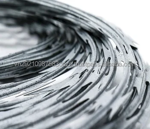 Galvanized Razor Wire Fence Stretched <b>Ribbon</b> Barbed Wire Coils for Farm and Garden - Product Image 6