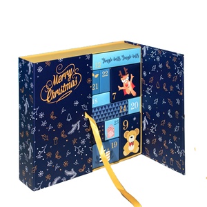 Boîte à cadeaux de Noë<span class=keywords><strong>l</strong></span> à 24 compartiments, design estampé, pour bougies, rouges à <span class=keywords><strong>l</strong></span>èvres, cadres <span class=keywords><strong>photo</strong></span>, petits cadeaux - <span class=keywords><strong>Calendrier</strong></span> de <span class=keywords><strong>l</strong></span>'<span class=keywords><strong>avent</strong></span> vide - Product Image 1