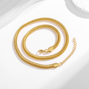 Ensemble de bijoux queue de renard en alliage de zinc doré, collier, bracelet et boucles d'oreilles, unisexe, pour soirée, tendance - Product Image 3
