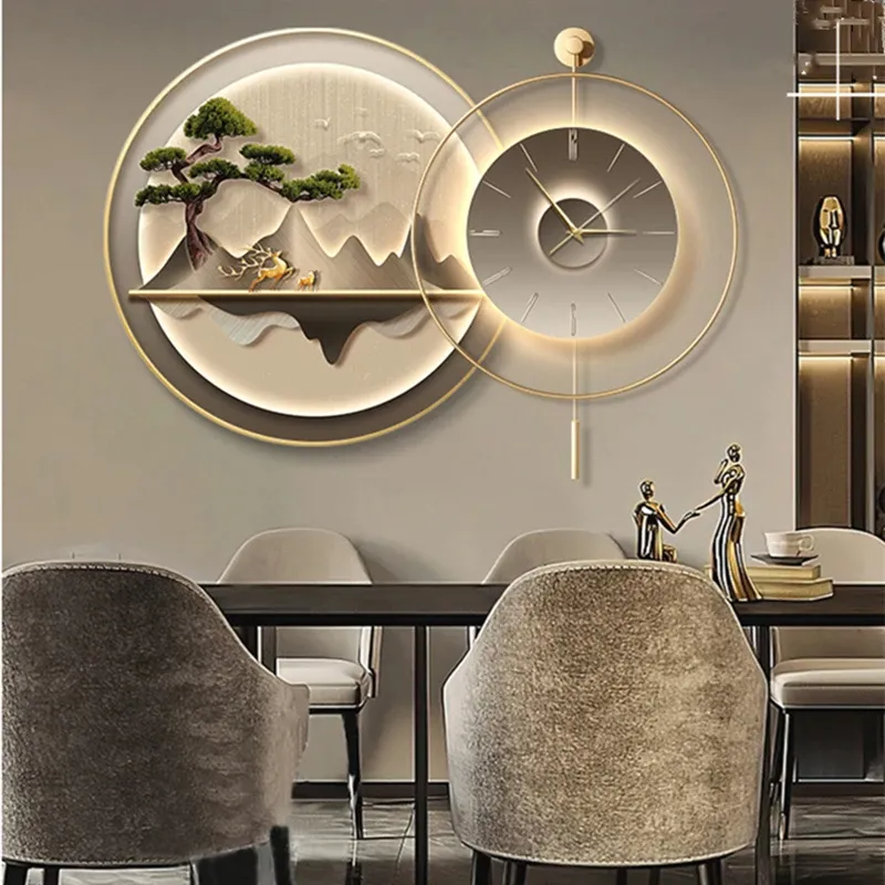 Individuelle großhandel nordische dekoration luxus-wanddekoration moderne kreative wanduhr wohnzimmer esszimmer uhr gemälde