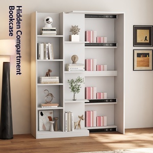 Solid Wood Hidden Compartment Floor-standing Bookcase Integrated Storage <strong>Cabinet</strong> <strong>for</strong> <strong>Small</strong> Apartment <strong>Living</strong> <strong>Room</strong> Bedroom-Simple - Product Image 2