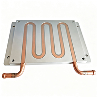 Plaque de refroidissement liquide en aluminium sur mesure 210*142*12mm avec 6 tubes en cuivre pour dissipateur thermique à eau