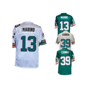 Maglia da Football Americano Stile Rétro All'Ingrosso a Basso Prezzo di Miami con Cuciture, #13 Dan Marino, #39 Larry Csonka - Product Image 5