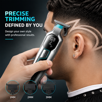 Tondeuse à cheveux professionnelle pour barbier, écran numérique LED avec peignes de guidage de 1 à 3 mm, pour des coupes de précision et des finitions soignées pour salon et toilettage masculin