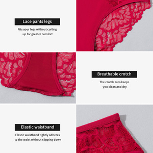 Breathable Eco-Friendly Women Underwear Panties Lace-edged Design of Mid-Rise Briefs Multi-Colors Available <strong>Thong</strong> for Ladies - Product Image 6