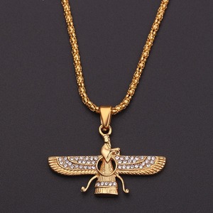 Luxe à la mode de haute qualité en acier inoxydable persan <span class=keywords><strong>zoroastrisme</strong></span> bijoux bijoux fins colliers unisexe titane acier - Product Image 6