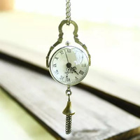 Petite montre de poche avec chaîne, pendentif mignon vintage classique Ailes d'ange et Serpentard, pour garçons et filles, en promotion