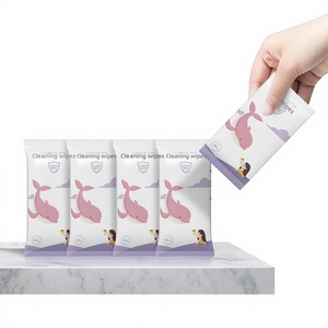 Small Pack Portable Mineral Wet Wipes Hand Mouth Cleaning On-the-Go Disposable Tissue Sterilizing Cooling Makeup Removal