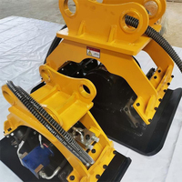 YDX Compacteur vibrant hydraulique jaune pour excavatrice, pour fondations, sols meubles et pavés, Gear 5-40