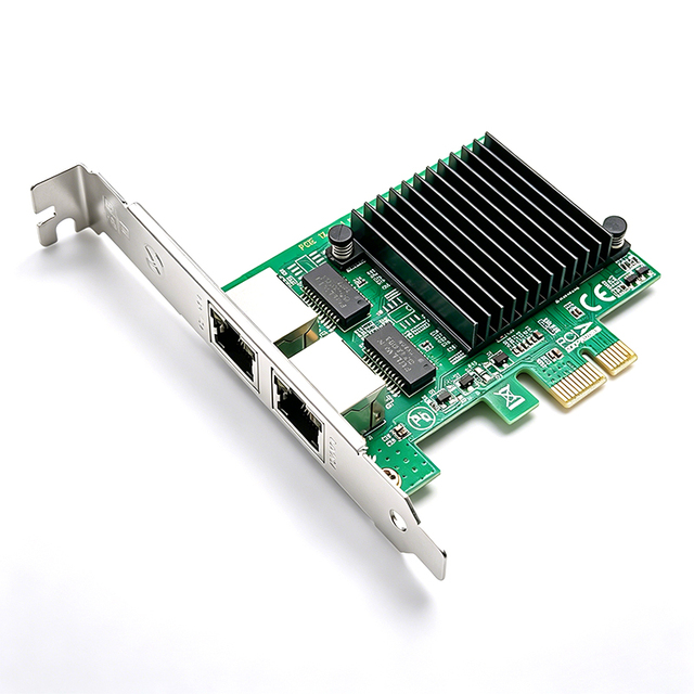 Dual Port Gigabit Ethernet PCI-E X1 Network Card RTL8111F Chipset 10/100/1000Mbps RJ45 for Desktop/Server