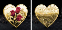 Vente en gros de pièces de confession en métal rose en forme de cœur Médailles commémoratives sur le thème de l'amour romantique pour la Saint-Valentin Cadeaux d'affaires