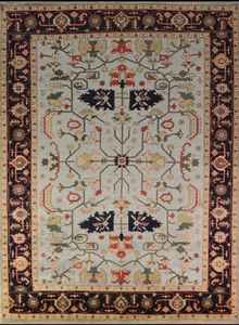 Alfombra tradicional de lujo de lana India Oushak de 9x12 pies, Alfombra tejida de Color sólido para el hogar o el pasillo, tamaños personalizables disponibles - Product Image 2