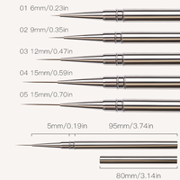 Nouveau style – Ensemble de 5 stylos ultra-fins professionnels en plastique couleur canon de couleur pour le nail art, idéal pour les salons de manucure