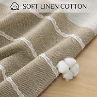 Nappe rectangulaire imperméable en mélange polyester-coton, motif lignes café, sans plis, avec pompons, idéale pour pique-nique, camping et repas