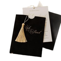 Cartes de mariage personnalisées en acrylique avec estampage à chaud doré, invitation transparente et papier velours pour la conception de logo de fête de mariage