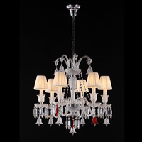Lustre en cristal de luxe européen VH, hauteur réglable, pour plafond. Style moderne simple et luxueux, luminosité élevée, angle de faisceau de 360°, CRI