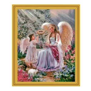 Venda quente Anjo mãe e filha Pintura Diamante Presente Personalizado por Kits de diamante para Adultos DIY pintura diamante