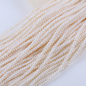 Perles d'eau douce naturelles de Zhuji, 3-4 mm, blanches, en forme de pomme de terre, perles en vrac, pour collier, bracelet, matériel de bricolage, vente en gros - Product Image 5
