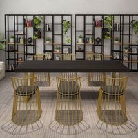 Table de conférence en bois massif, bureau long et ensemble de chaises, mobilier moderne et simple, table de négociation, table d'ordinateur