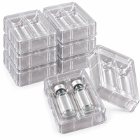 Boîte en plastique transparente à clapet pour 2 flacons, emballage pour flacons de médicaments