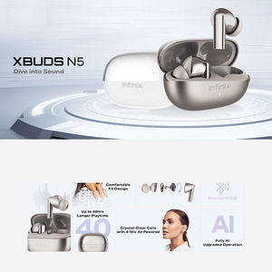 หูฟัง Infinix XBuds N5 แบบใส่ในหู ควบคุมด้วยระบบสัมผัส 6.0 เล่นได้นาน 40 ชั่วโมง ตัดเสียงรบกวนด้วย AI เสียงคุณภาพสูง Hi-Fi - Product Image 4