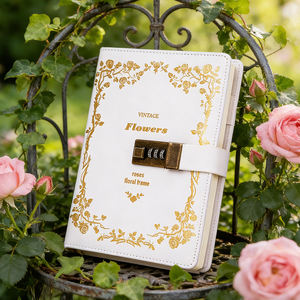 Diario Personalizado A5 <span class=keywords><strong>con</strong></span> Candado, Papel Grueso, Cubierta de Cuero, Protección <span class=keywords><strong>con</strong></span> Contraseña, Cuaderno para Regalo de Cumpleaños - Product Image 2