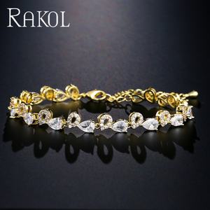RAK0L BP5031 2022 Charm Gold-Plated Chain Cuff with 14k Cubic Zirconia Tennis <b>Bracelet</b> - Product Image 3