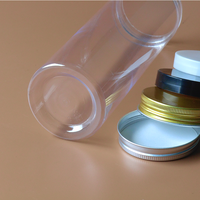 Pot cylindrique transparent en plastique PET, emballage transparent avec col vissé, directement de l'usine, pour cosmétiques, aliments, artisanat