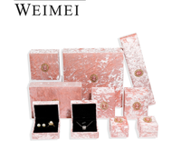 WEIMEI nouveau lancement européen rétro rose luxe flanelle velours vintage boîte à bijoux Bracelet cadeau collier boucle d'oreille bague boîte