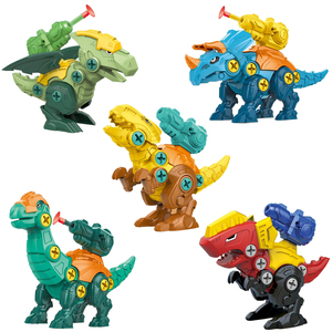Juguete de Construcción de Dinosaurios Desarmable, Juguete de Disparo de Balas Blandas, Juego de Rompecabezas de Triceratops para Niños - Product Image 1