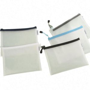 Fournisseur d'or : Pochette A4 de qualité supérieure, étanche, en maille, avec fermeture éclair, organiseur de documents en plastique, vente en gros - Product Image 1