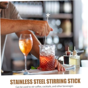 Tái Sử Dụng Thép Không Gỉ Hình Ngôi Sao Cocktail Khuấy Khuấy Sticks Swizzle Sticks Cho Cocktail Nước Trái Cây Và Đảng Đồ Uống - Product Image 3