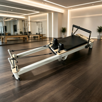 Machine de Pilates Reformer Portable et Réglable en Alliage d'Aluminium Blanc pour Entraînement du Core, Idéale pour Studio de Yoga et Salle de Sport (Vente en Gros)